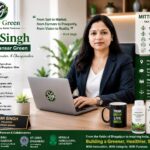 Mrs. Rimi Singh from Bhagalpur, Bihar, Founder of Sansar Green, entrepreneur and technology professional, seated in her corporate office representing women leadership, sustainable agriculture, Harit Sansar, and the Mitti Se Mandi (Soil to Market) mission empowering farmers across India.